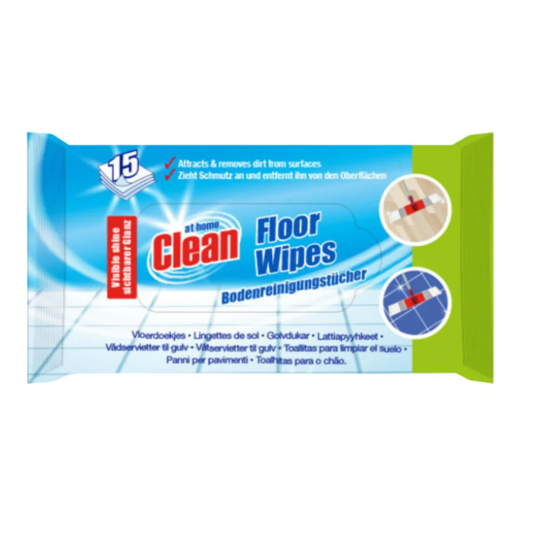 At Home Clean Floor Wipes 12 Pack Multi-Surface Cleaning