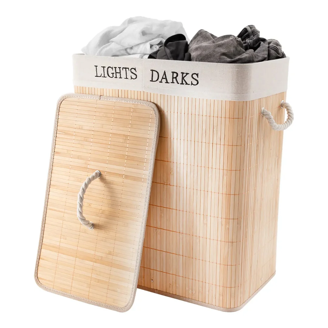 Bamboo Laundry Basket 52x32x60cm - Image 2