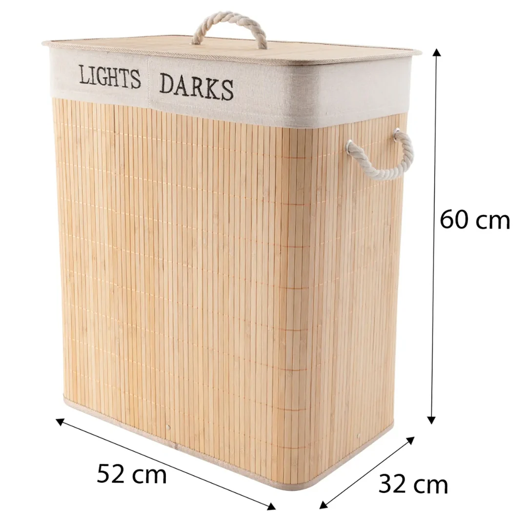 Bamboo Laundry Basket 52x32x60cm - Image 4