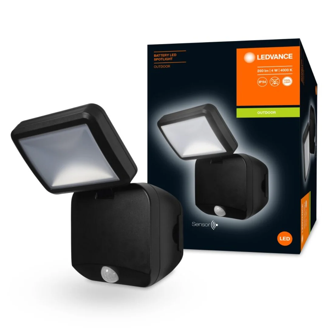 Battery LED Spotlight Single Black