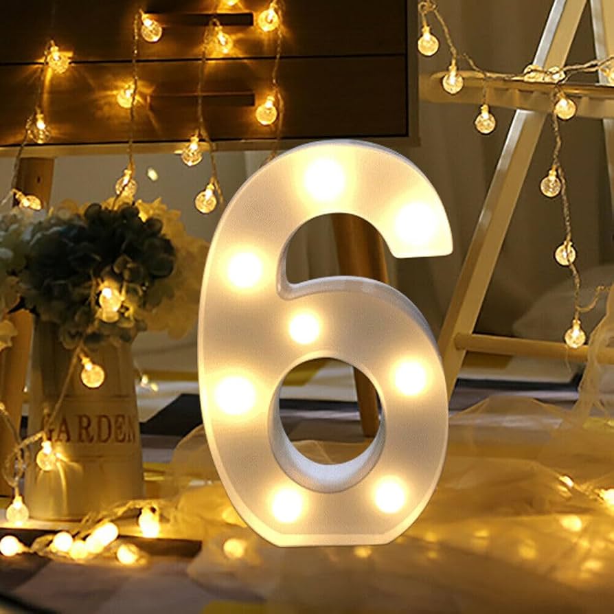 Battery-Operated LED Number 6