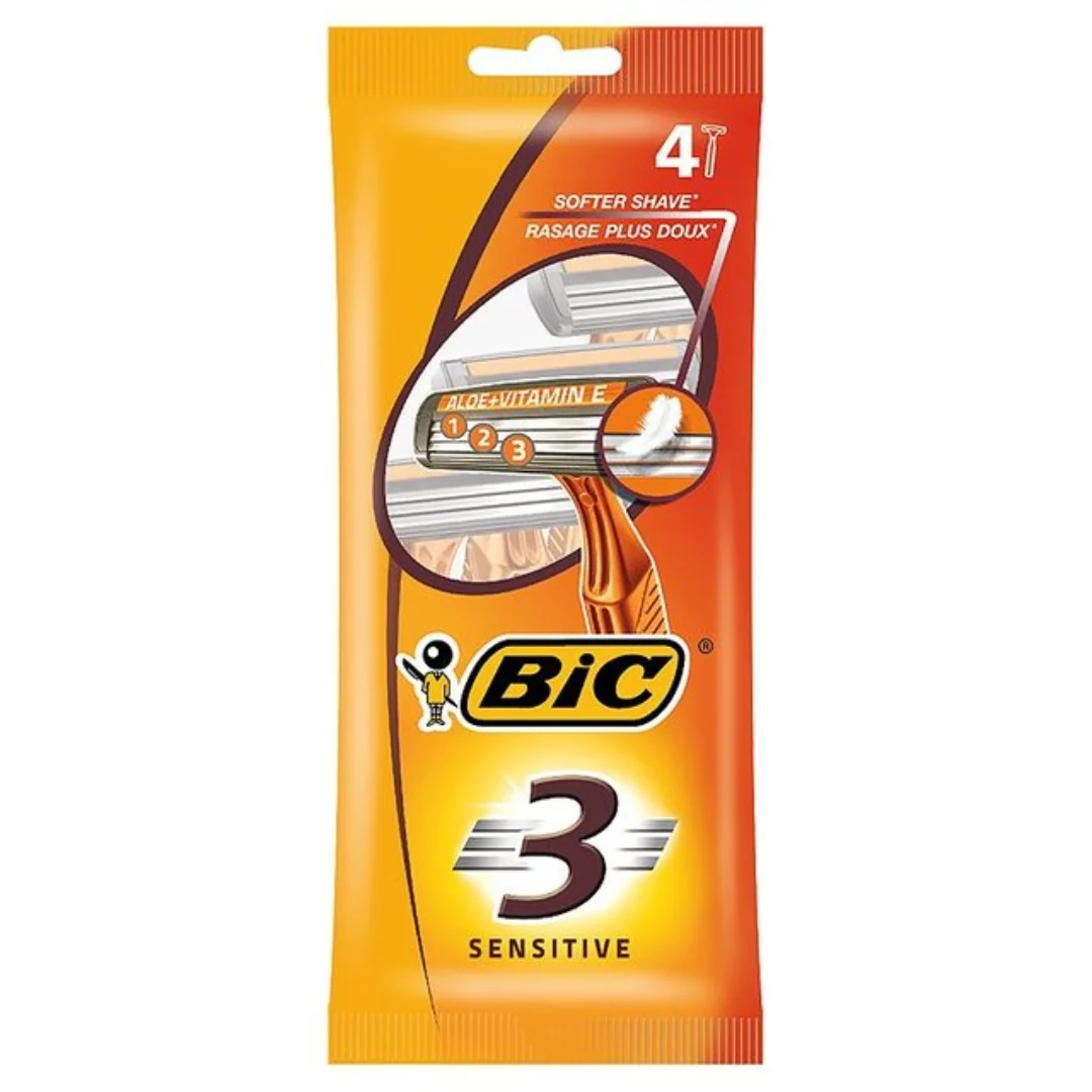 BIC 3 Sensitive Skin Shavers – 4-Pack