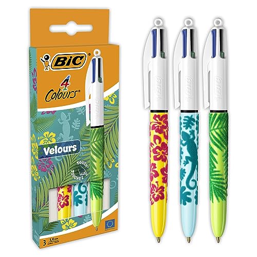 BIC 4 Colours Velours Ball Pens Medium Point