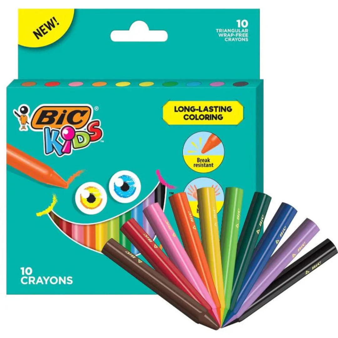 BIC Kids 10 Triangle Crayons