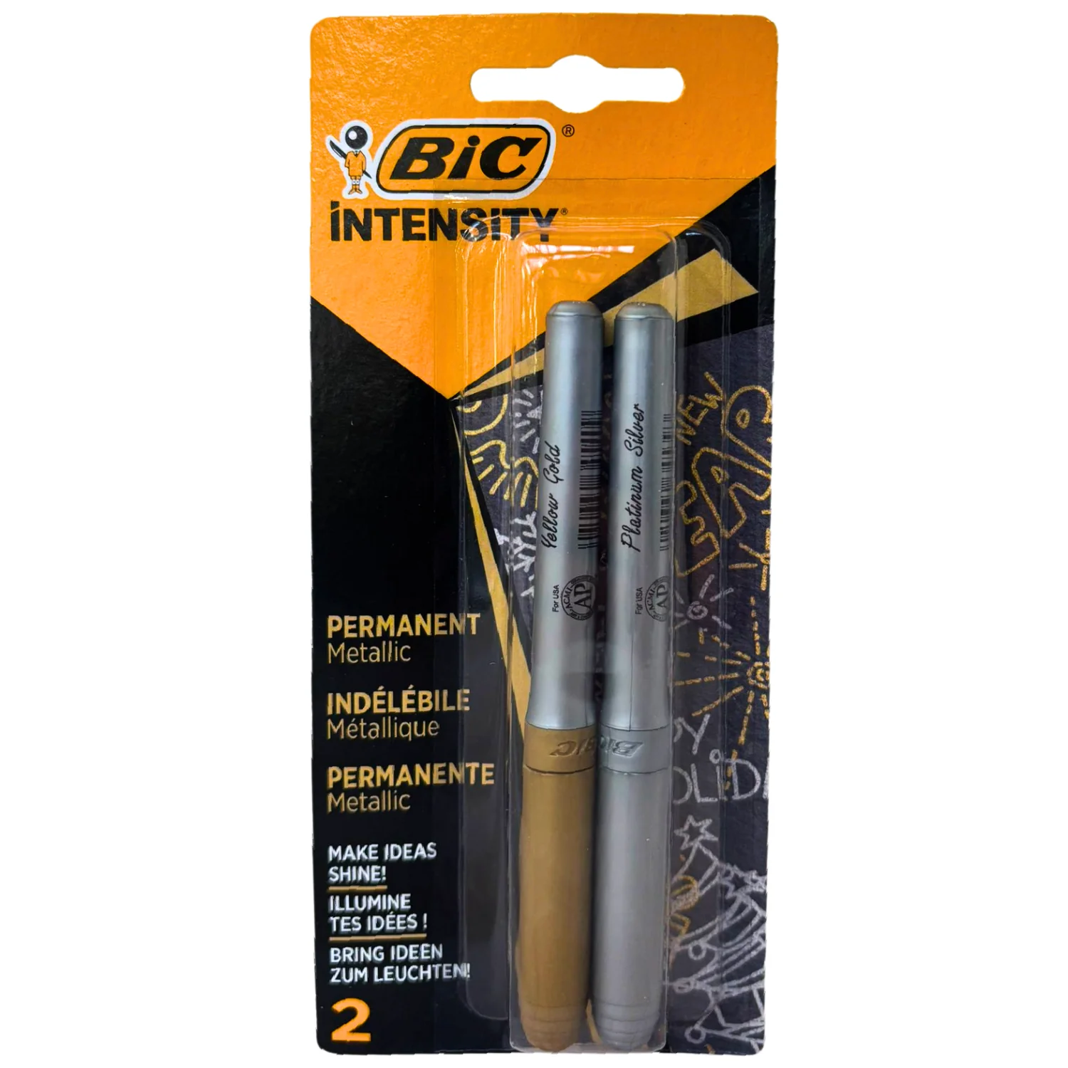 BIC Twin Pack Gold & Silver Markers