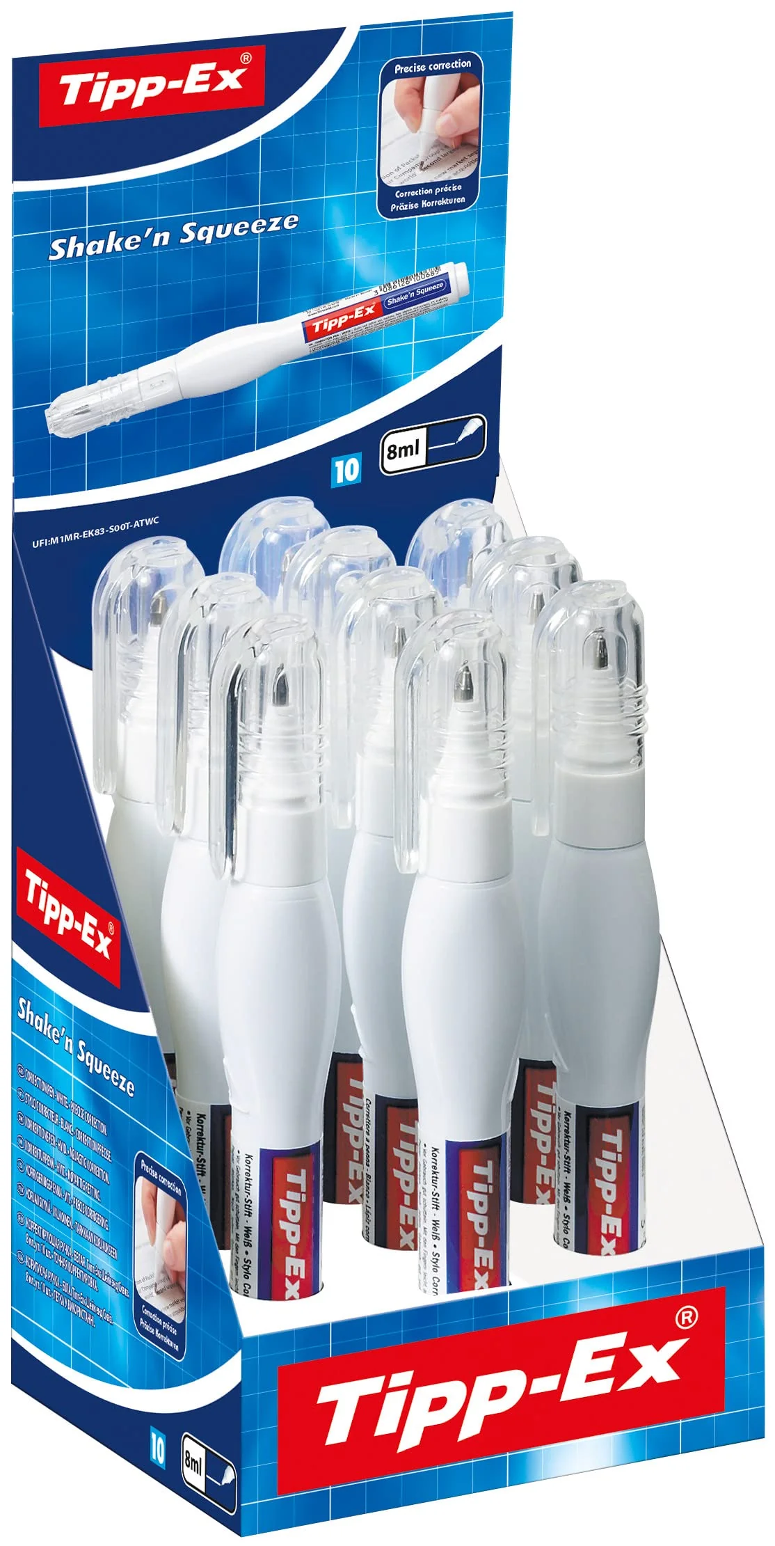 Box of 10 BIC Tipp-Ex 8ml Shake n'Squeeze