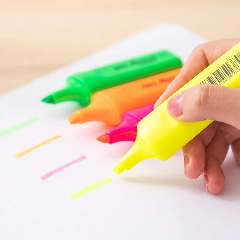 Bright Highlighter Chisel Tip 4 Pack by Deli - Image 4