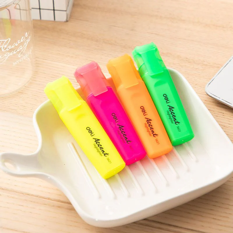 Bright Highlighter Chisel Tip 4 Pack by Deli - Image 5