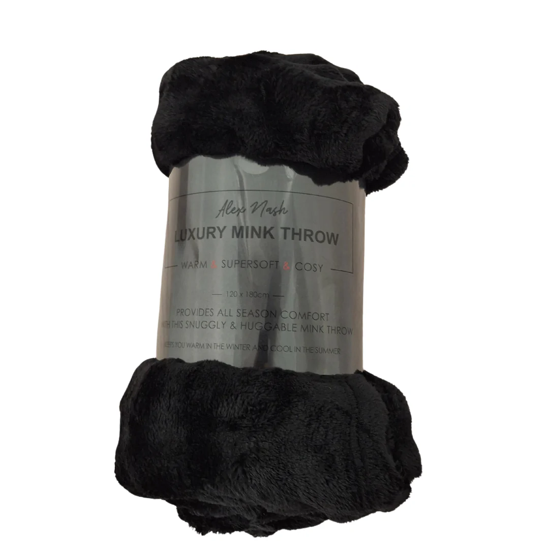 Bubble Flannel Blanket – Black