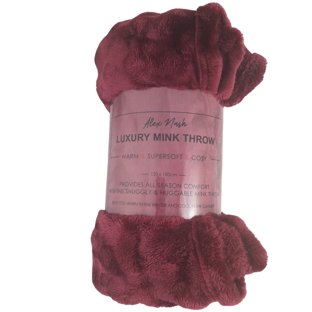 Bubble Flannel Blanket – Burgundy