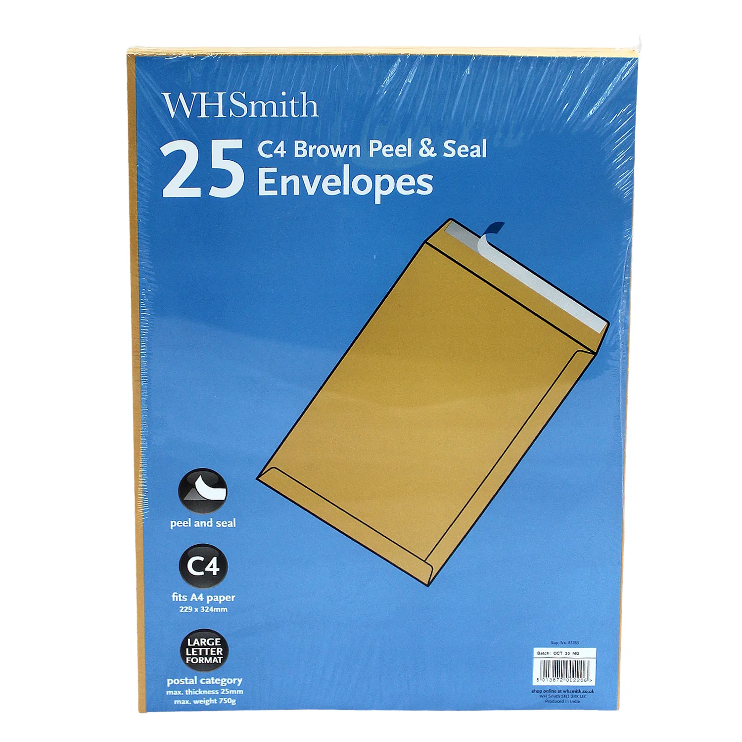 C4 Brown Peel & Seal Envelopes – 25 Pack