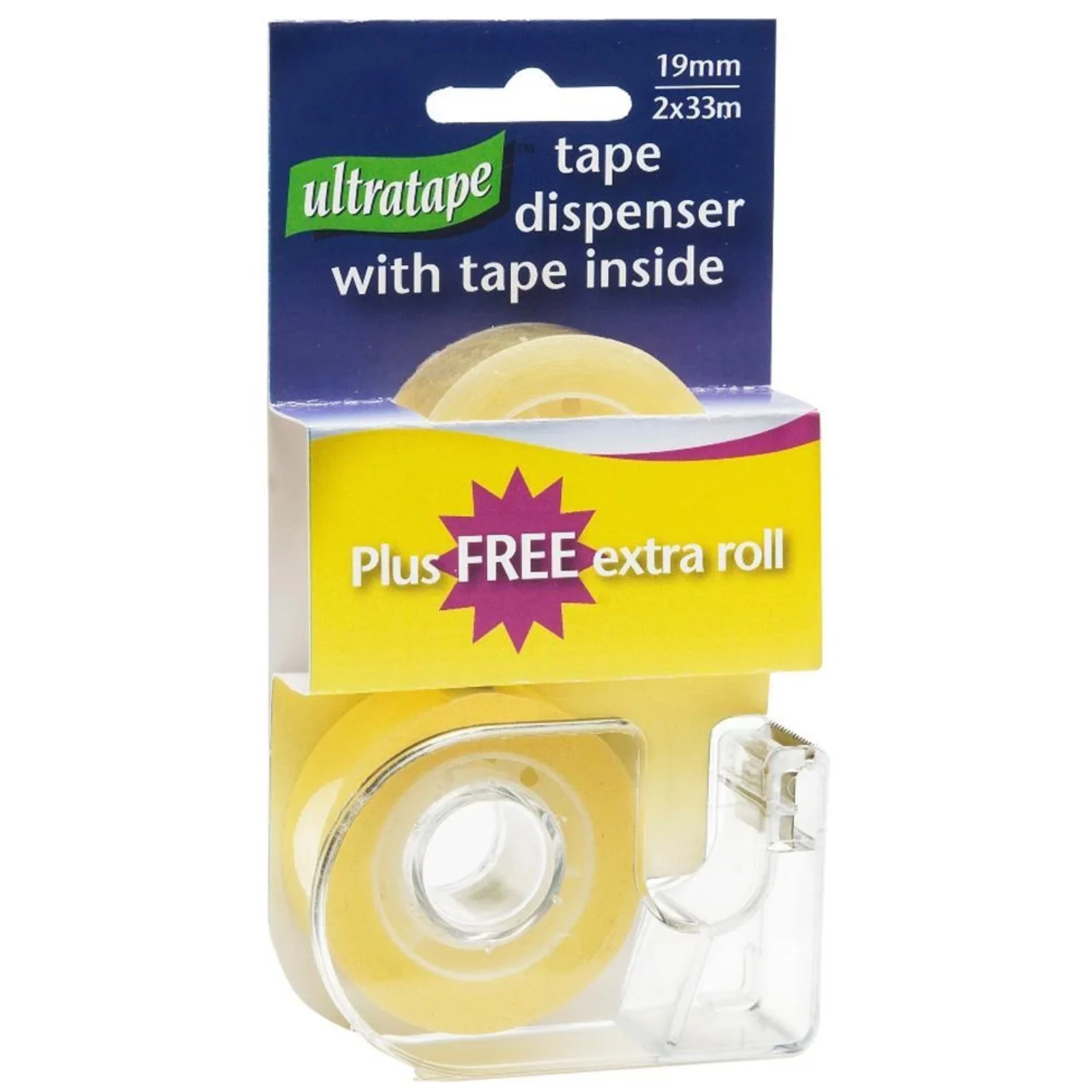 Clear Tape with Dispenser 19mm x 33m
