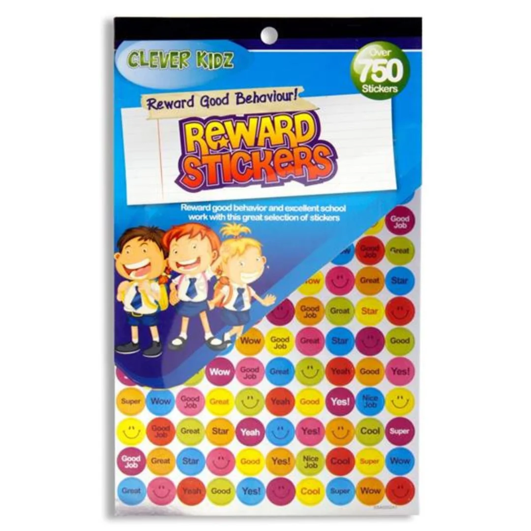 Clever Kidz 750+ Reward Stickers Assorted