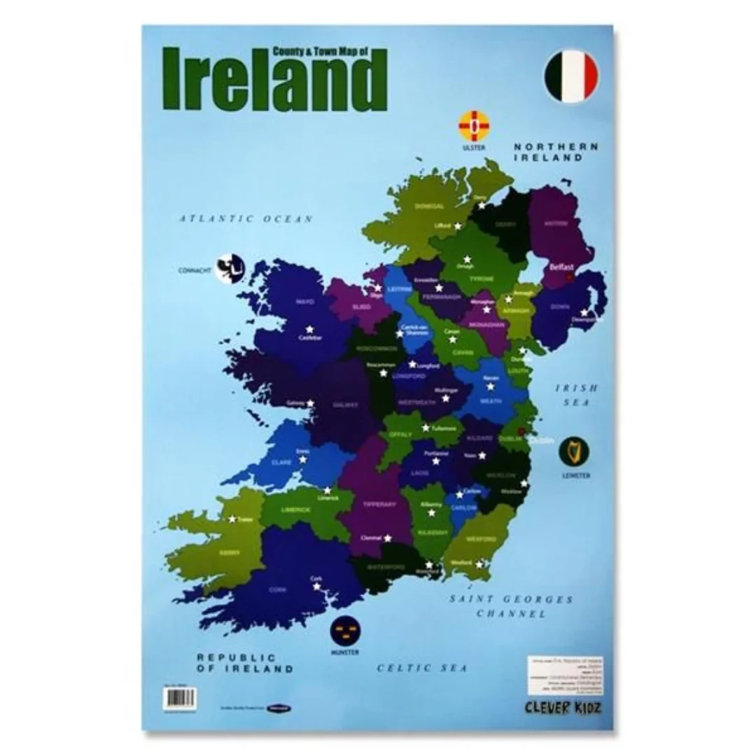 Clever Kidz Map of Ireland Wall Chart
