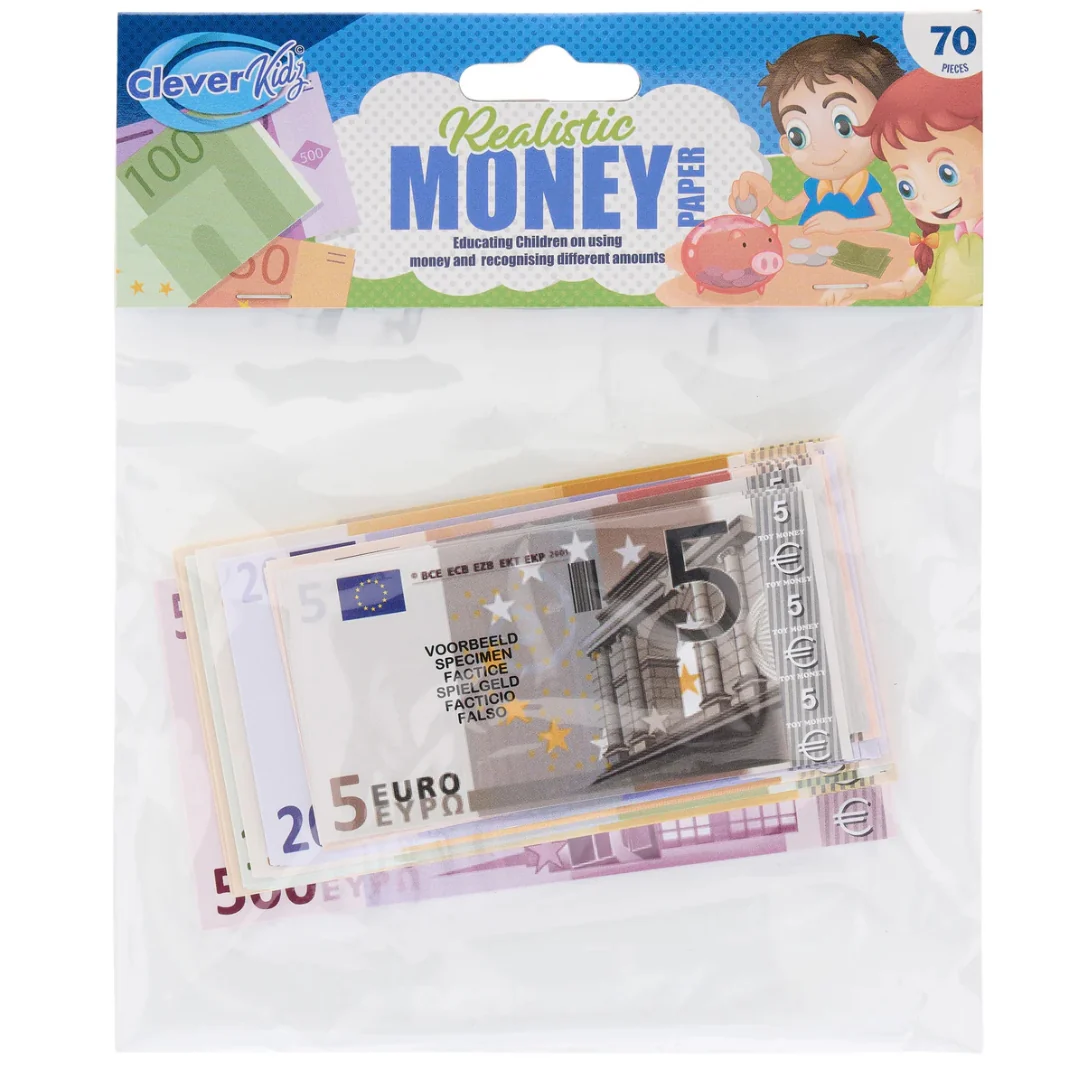 Clever Kidz Paper Euro Money Set 70pk