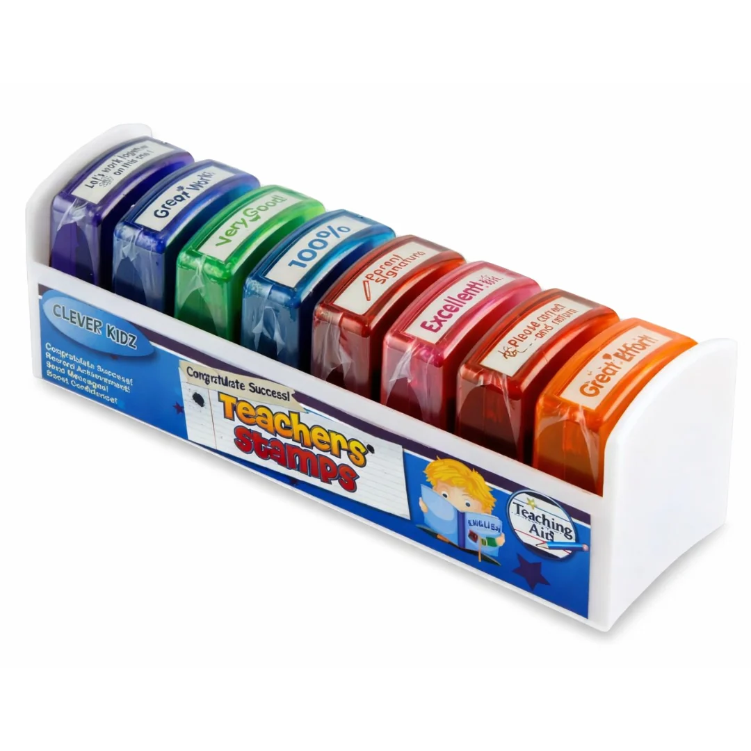 Clever Kidz Set of 8 Teacher Reward Stamps