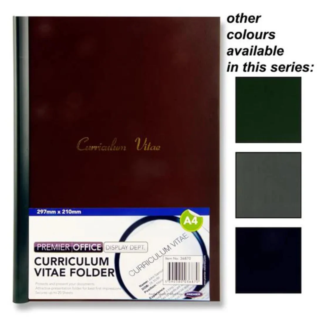 Concept A4 CV File Covers – 4 Assorted