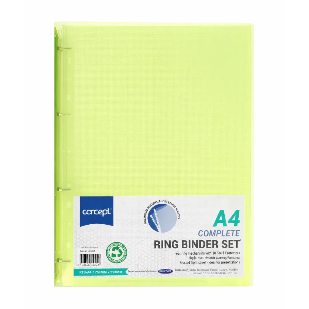 Concept A4 Ringbinder with 10 Punched Pockets Assorted - Image 3