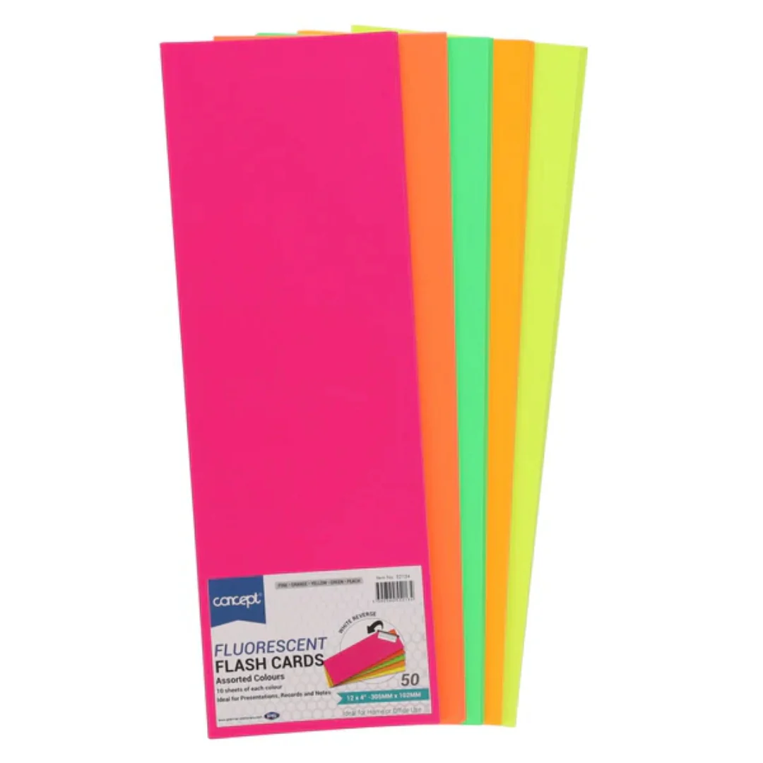 Concept Fluorescent Card 12 x 4 Inch Pack of 50