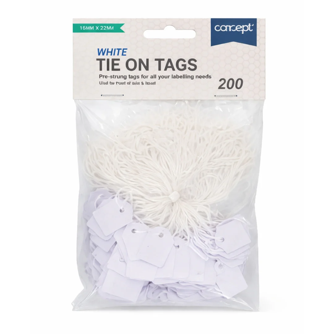 Concept Strung Tags 15mm x 22mm Pack of 200