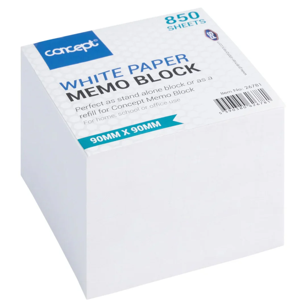 Concept White Paper Block 90 x 90 mm 850 Sheets