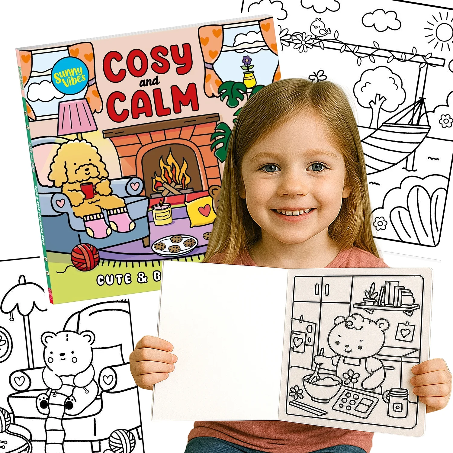 Sunny Vibes Cosy & Calm Colouring Book - Image 9