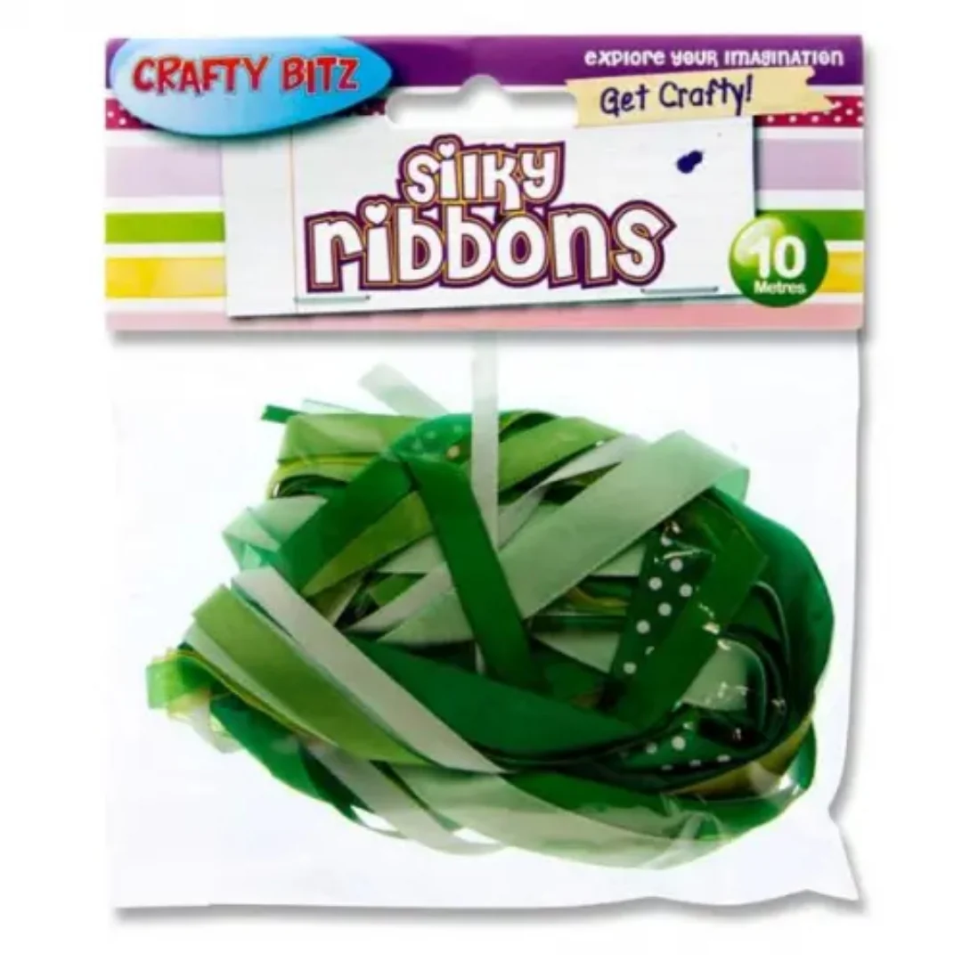 Crafty Bitz 10m Silky Ribbons 6 Assorted