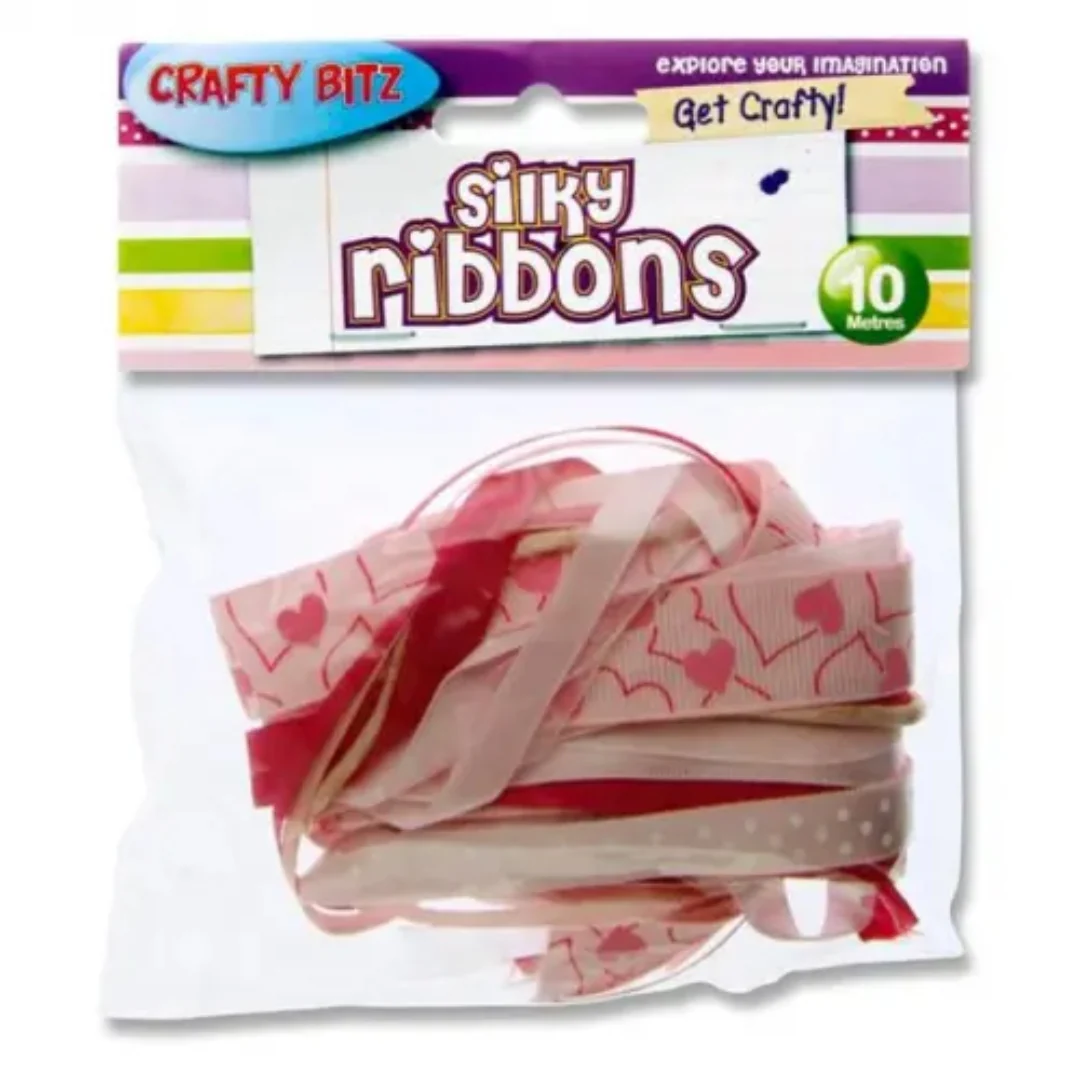 Crafty Bitz 10m Silky Ribbons 6 Assorted - Image 2