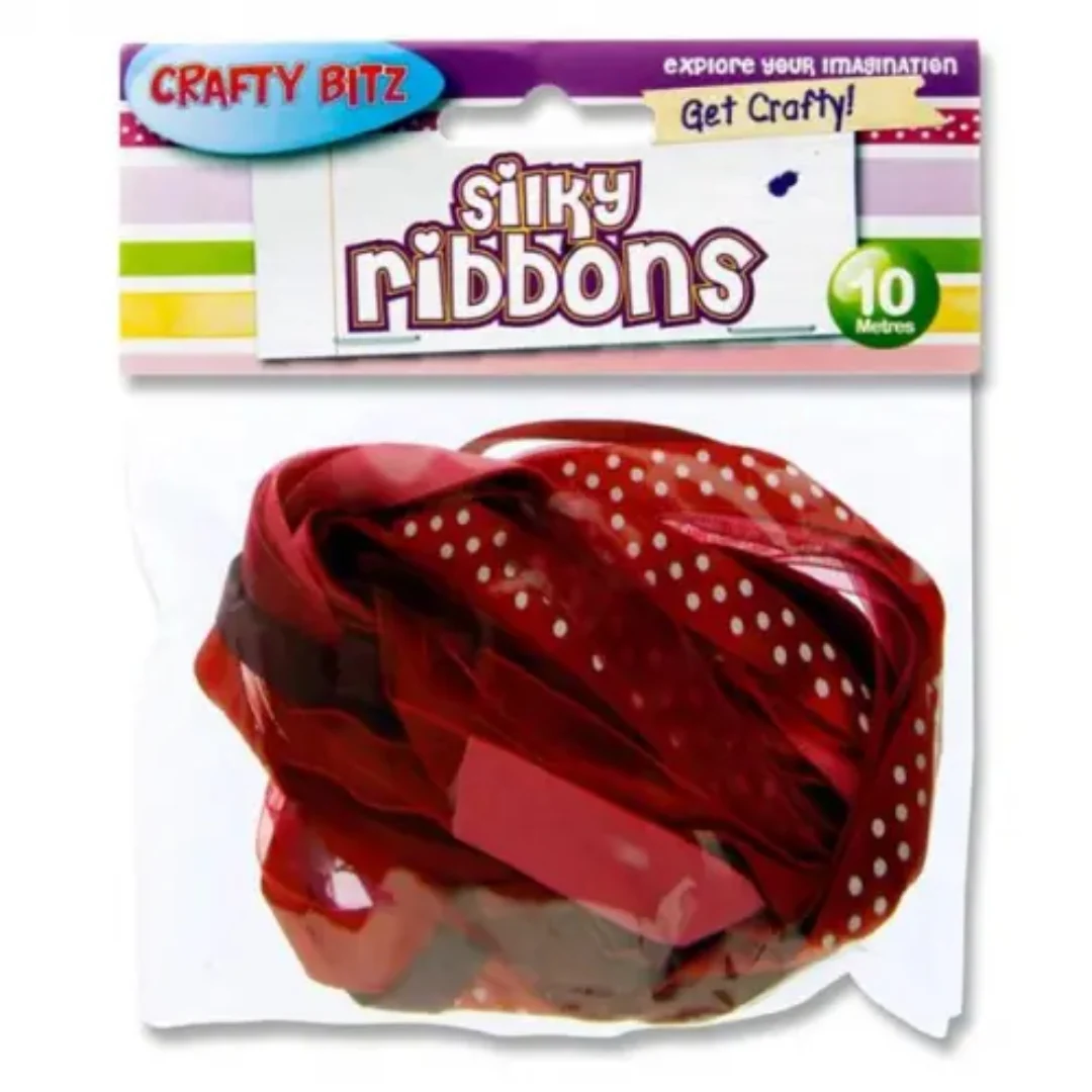 Crafty Bitz 10m Silky Ribbons 6 Assorted - Image 4