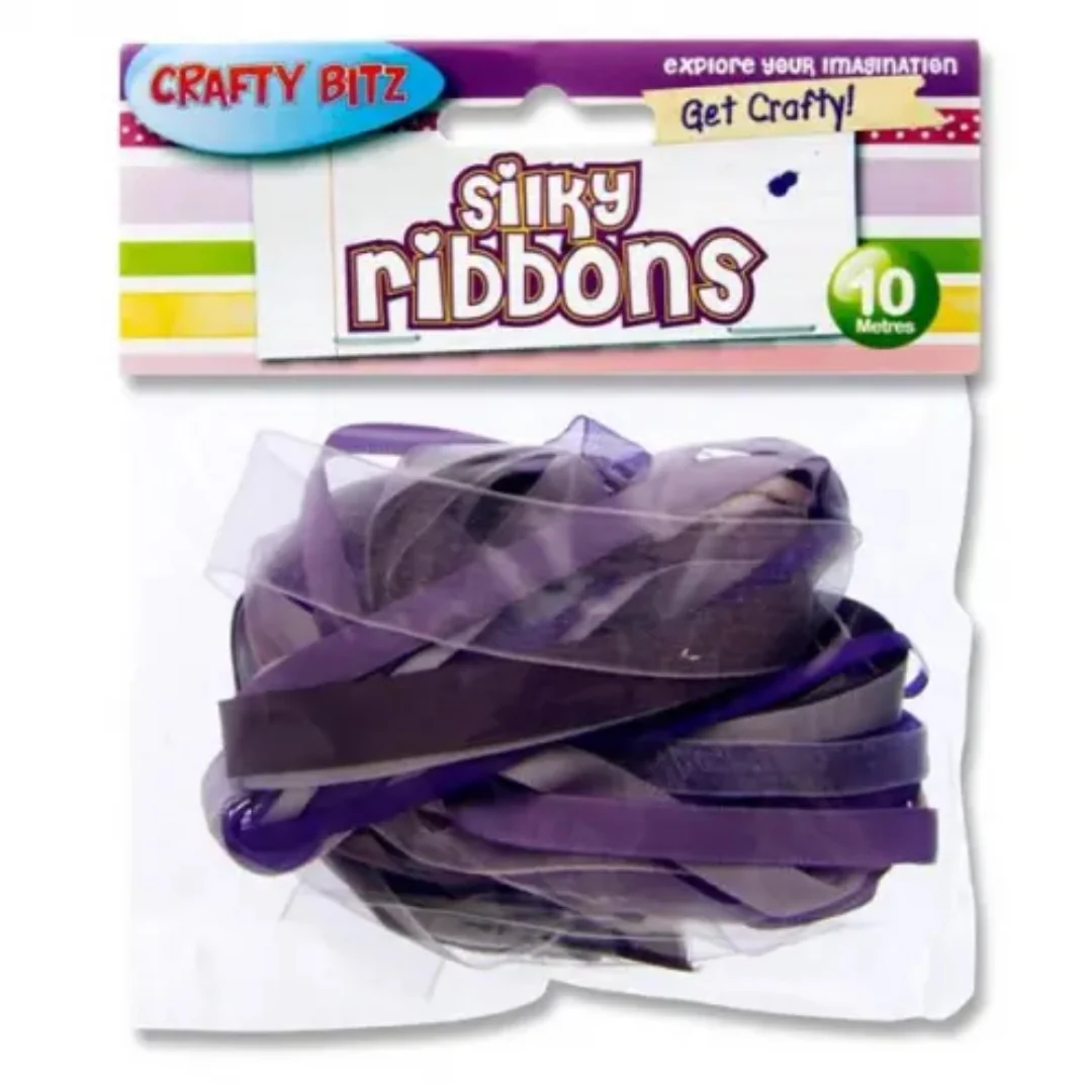 Crafty Bitz 10m Silky Ribbons 6 Assorted - Image 5