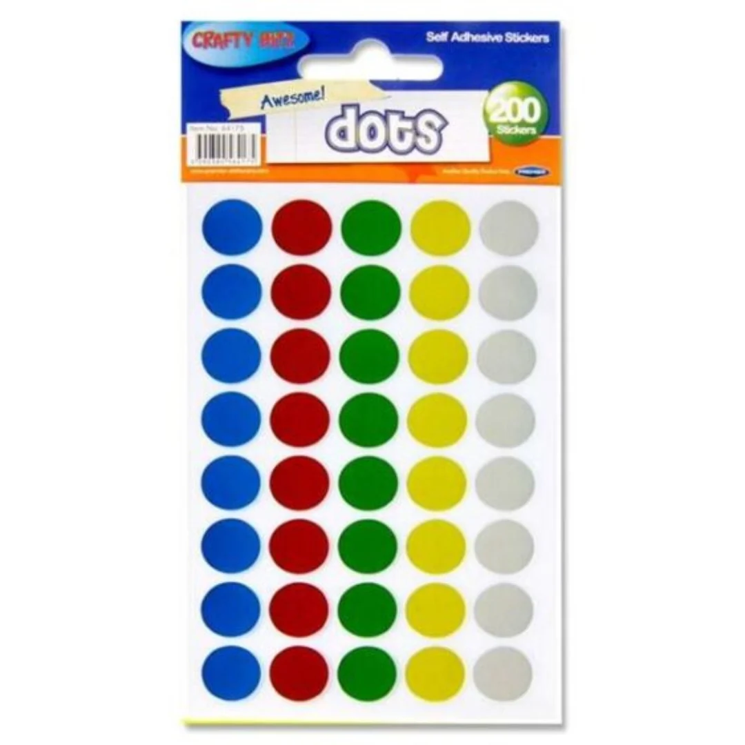 Crafty Bitz 200-Pack Assorted Sticky Dots