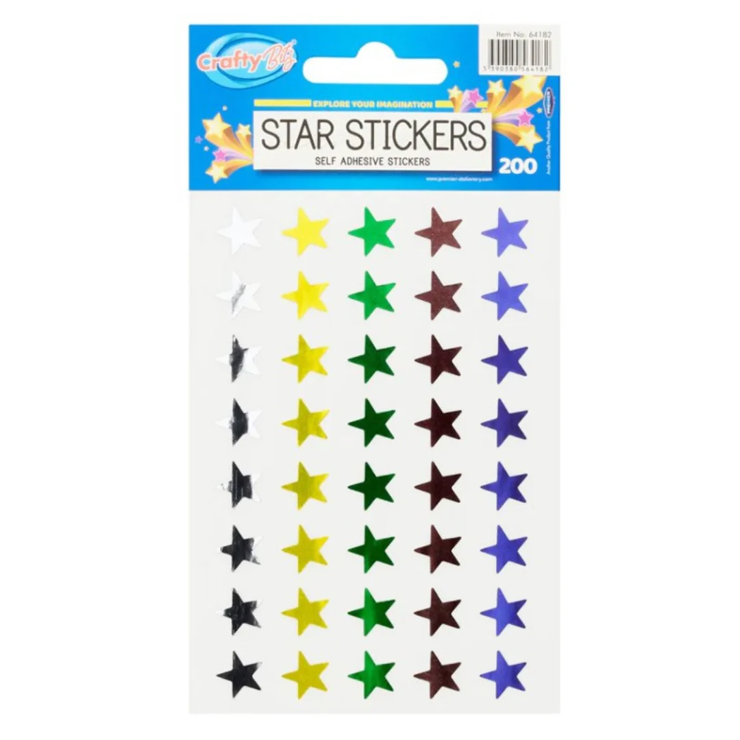 Crafty Bitz 200-Pack Star Stickers