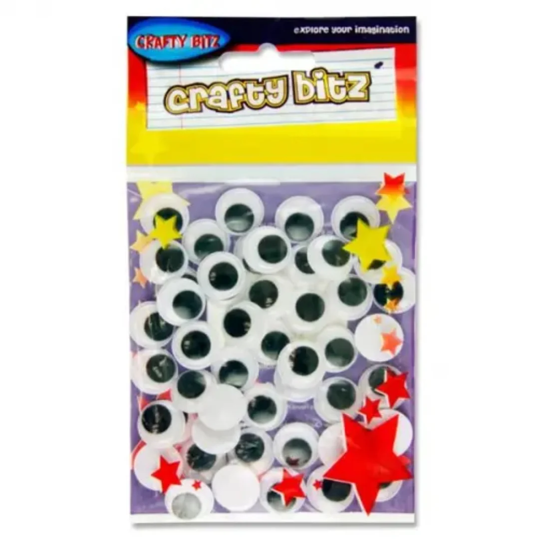 Crafty Bitz 50-Pack Wiggle Googly Eyes
