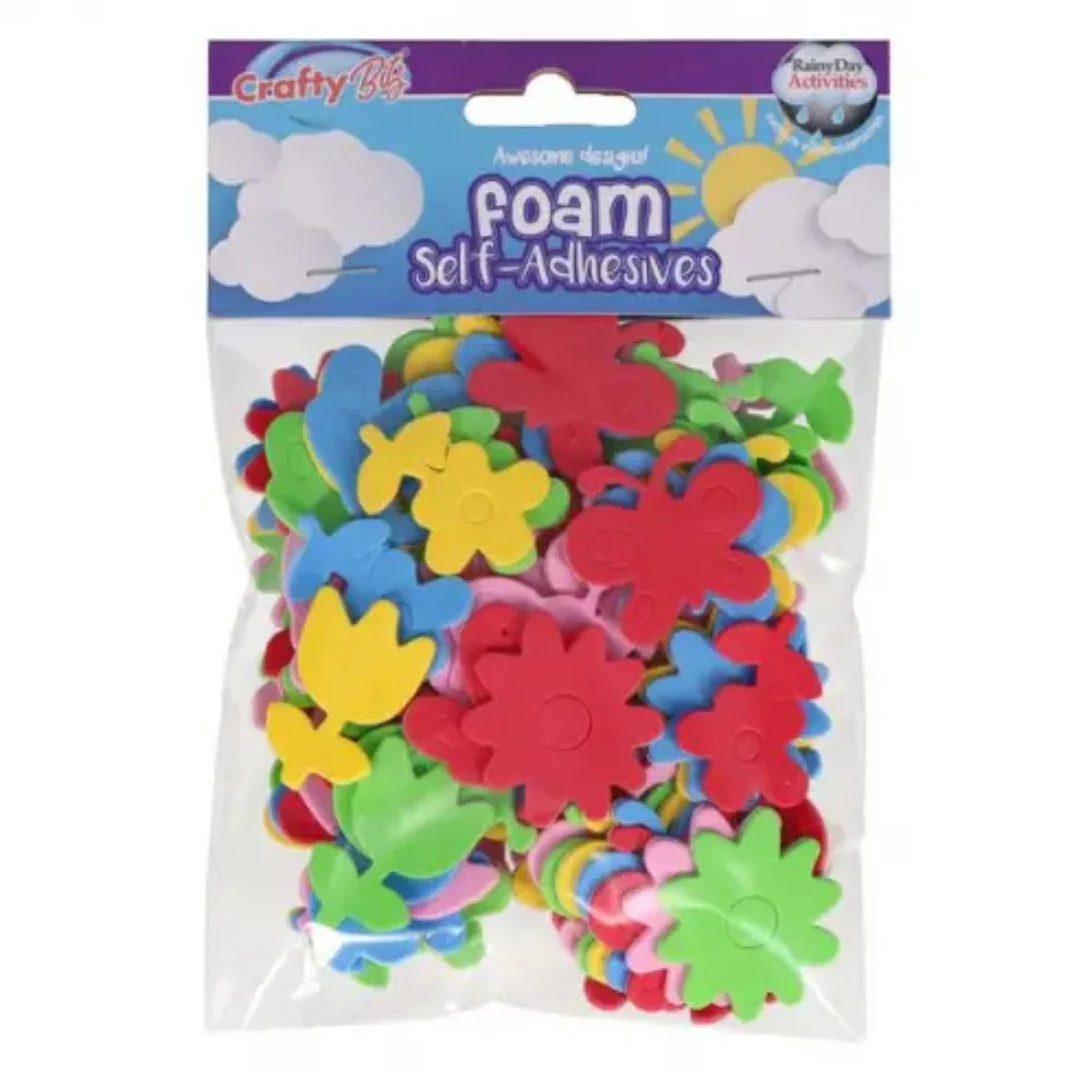 Crafty Bitz 90-Pack Foam Self-Adhesive Stickers - 3 Assorted
