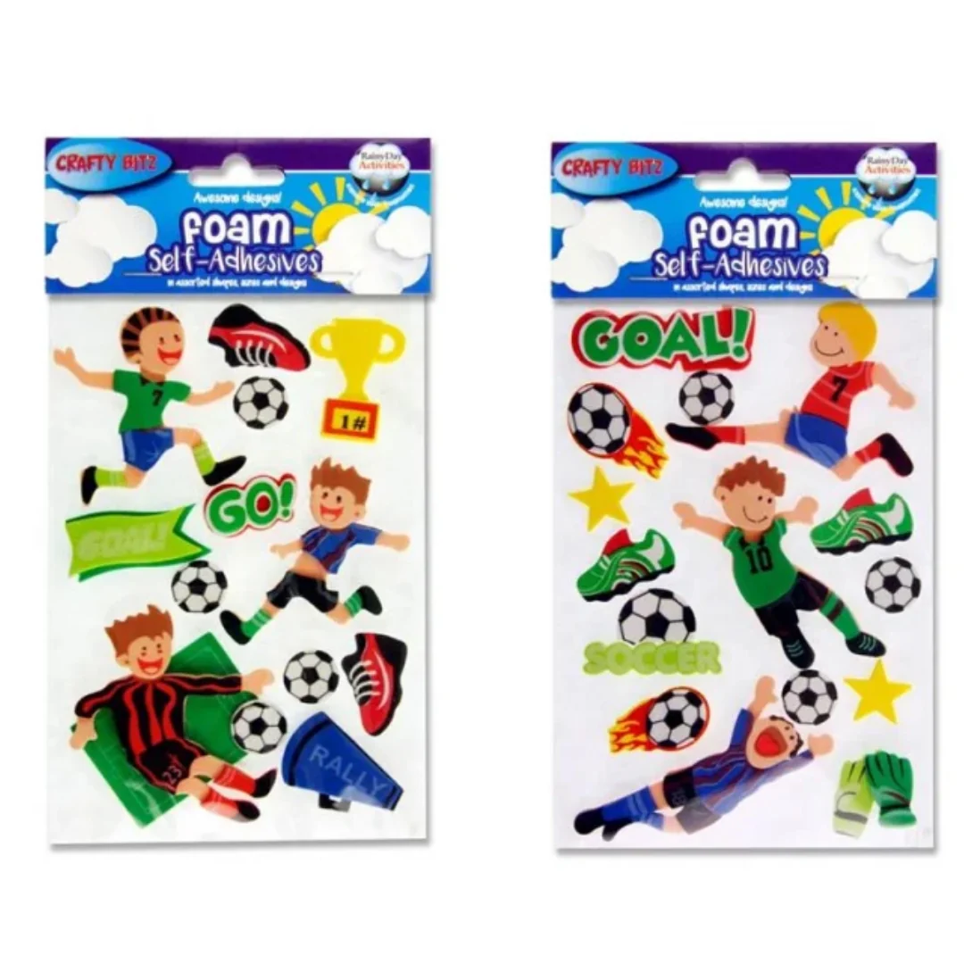 Crafty Bitz Assorted 3D Foam Stickers – Soccer Fun