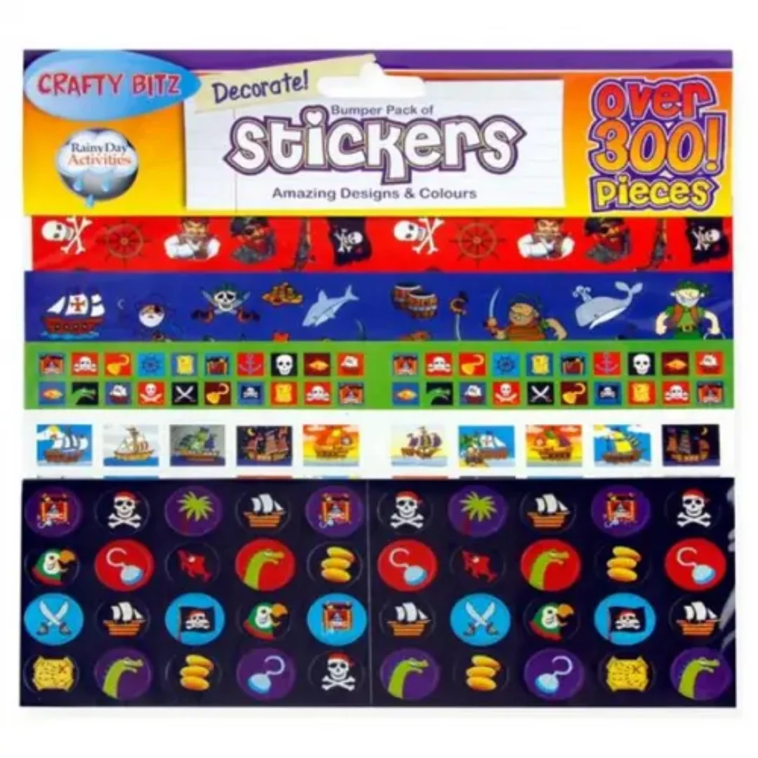 Crafty Bitz Bumper Pack of 300+ Stickers – 2 Assorted Designs