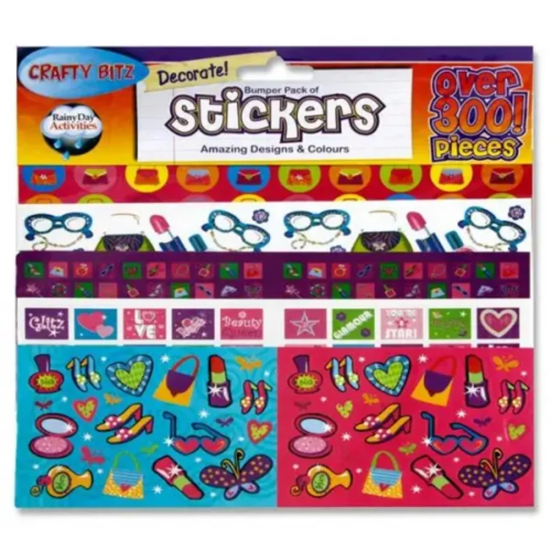 Crafty Bitz Bumper Pack of 300+ Stickers – 2 Assorted Designs - Image 2
