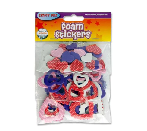Crafty Bitz Foam Assorted Heart Stickers