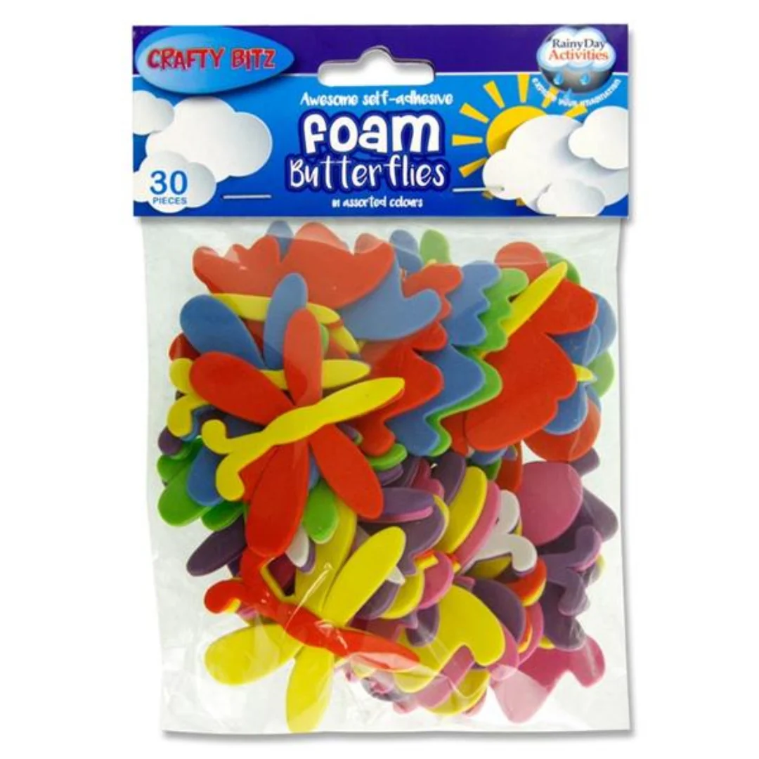 Crafty Bitz Foam Stickers Butterflies Pack of 30