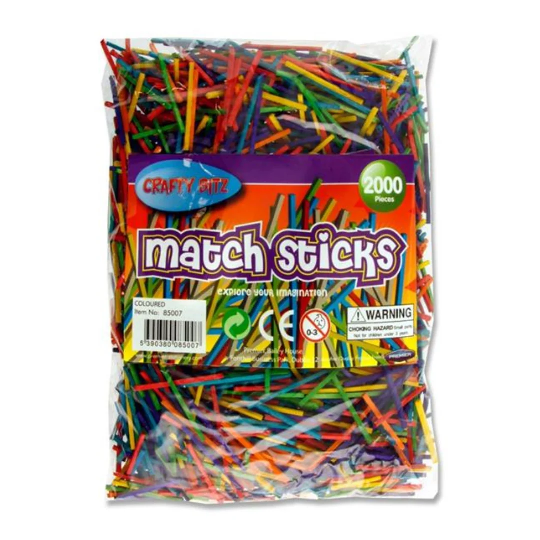 Crafty Bitz Coloured Matchsticks 2000 Pack