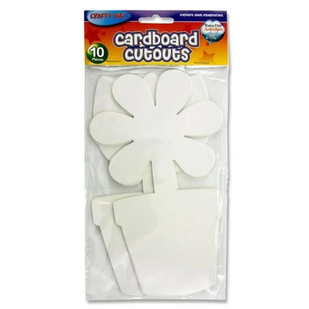 Crafty Bitz Pack of 10 Cardboard Cutouts – Flower Pots