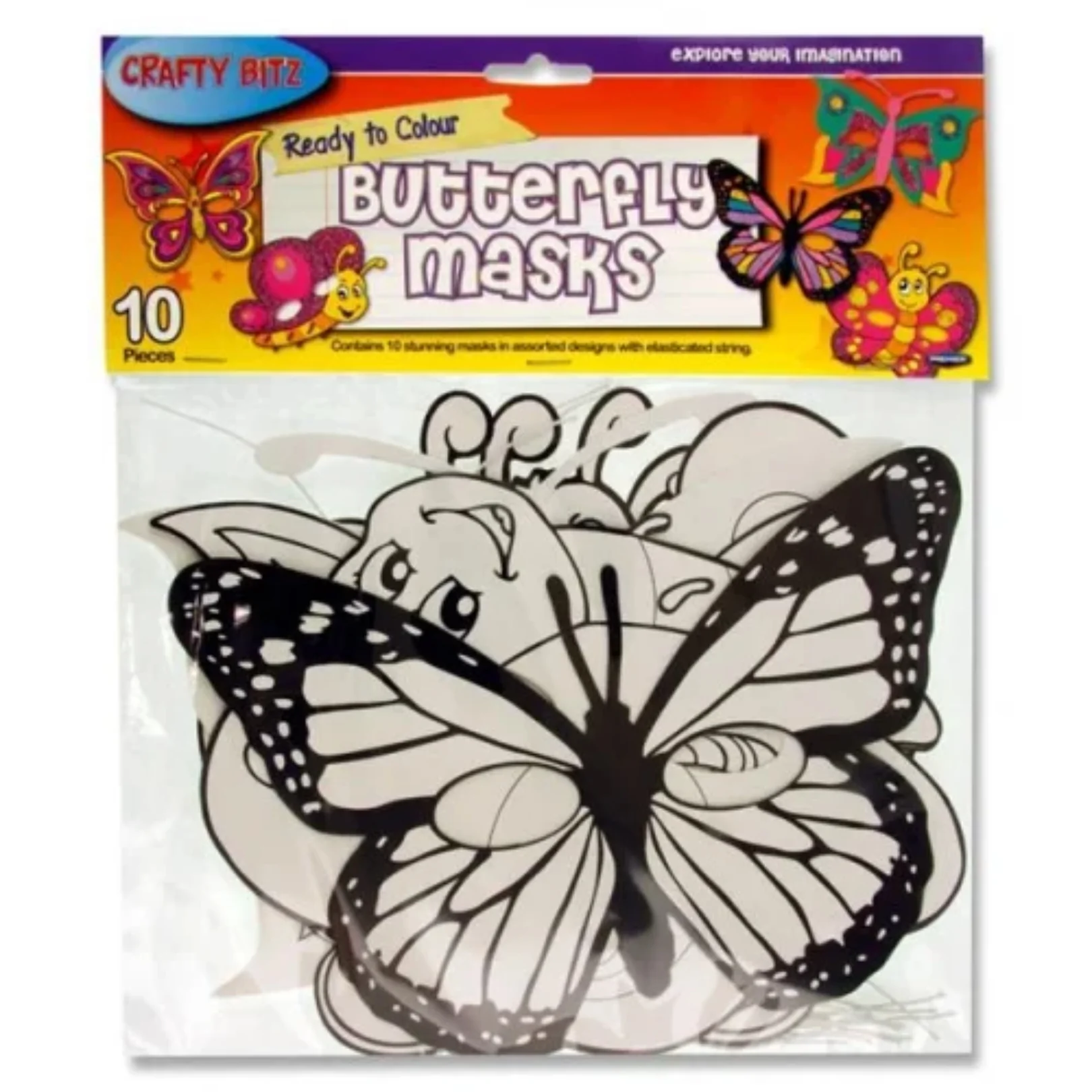 Crafty Bitz Pack of 10 Ready-to-Colour Butterflies