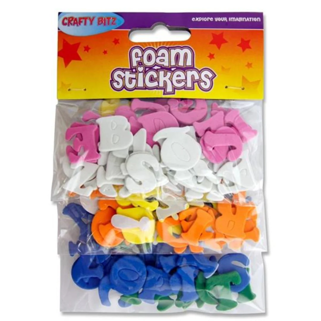 Crafty Bitz Pack of 125 Self-Adhesive Foam Letter Stickers