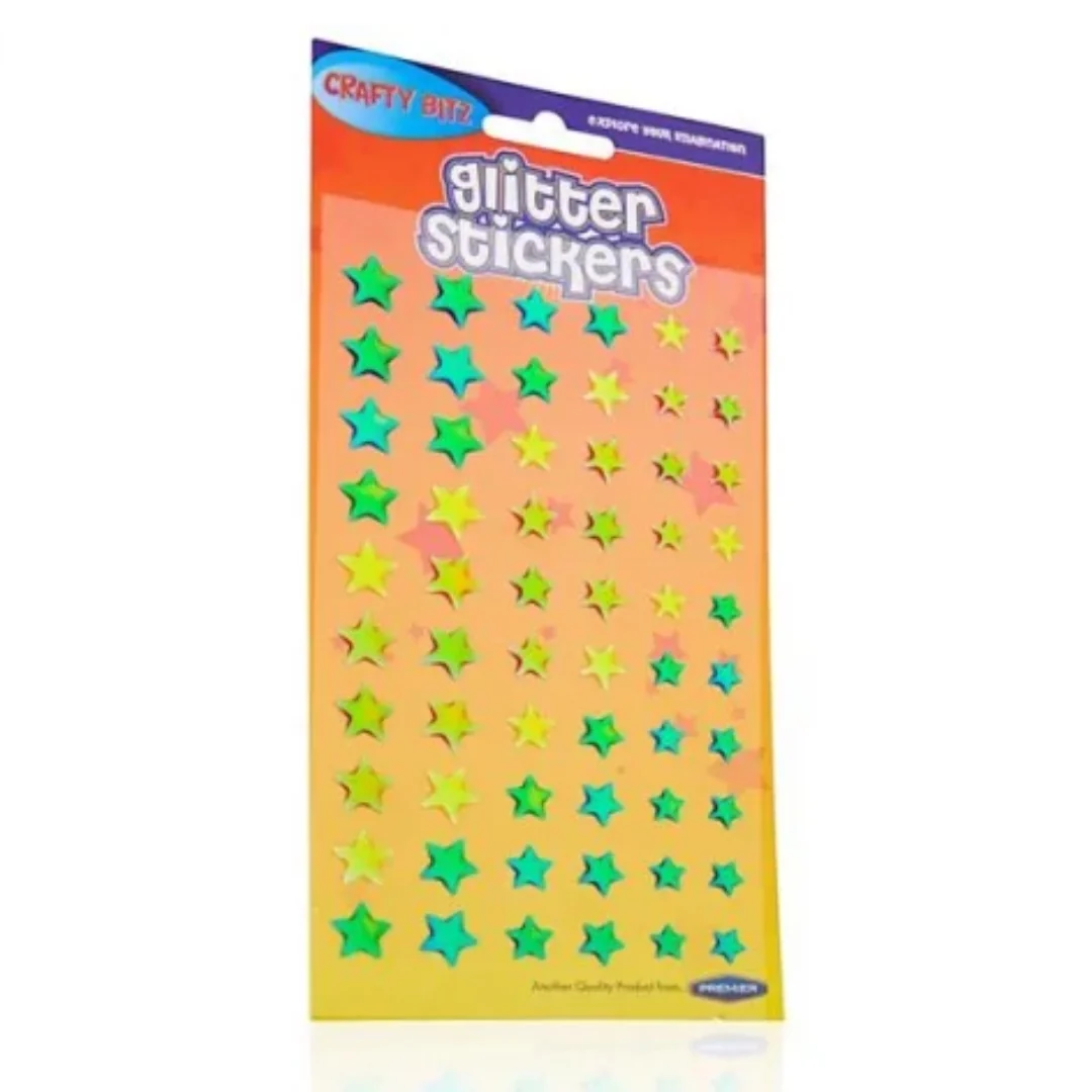 Crafty Bitz Pack of 54 Shimmer Stickers – 3 Assorted Designs
