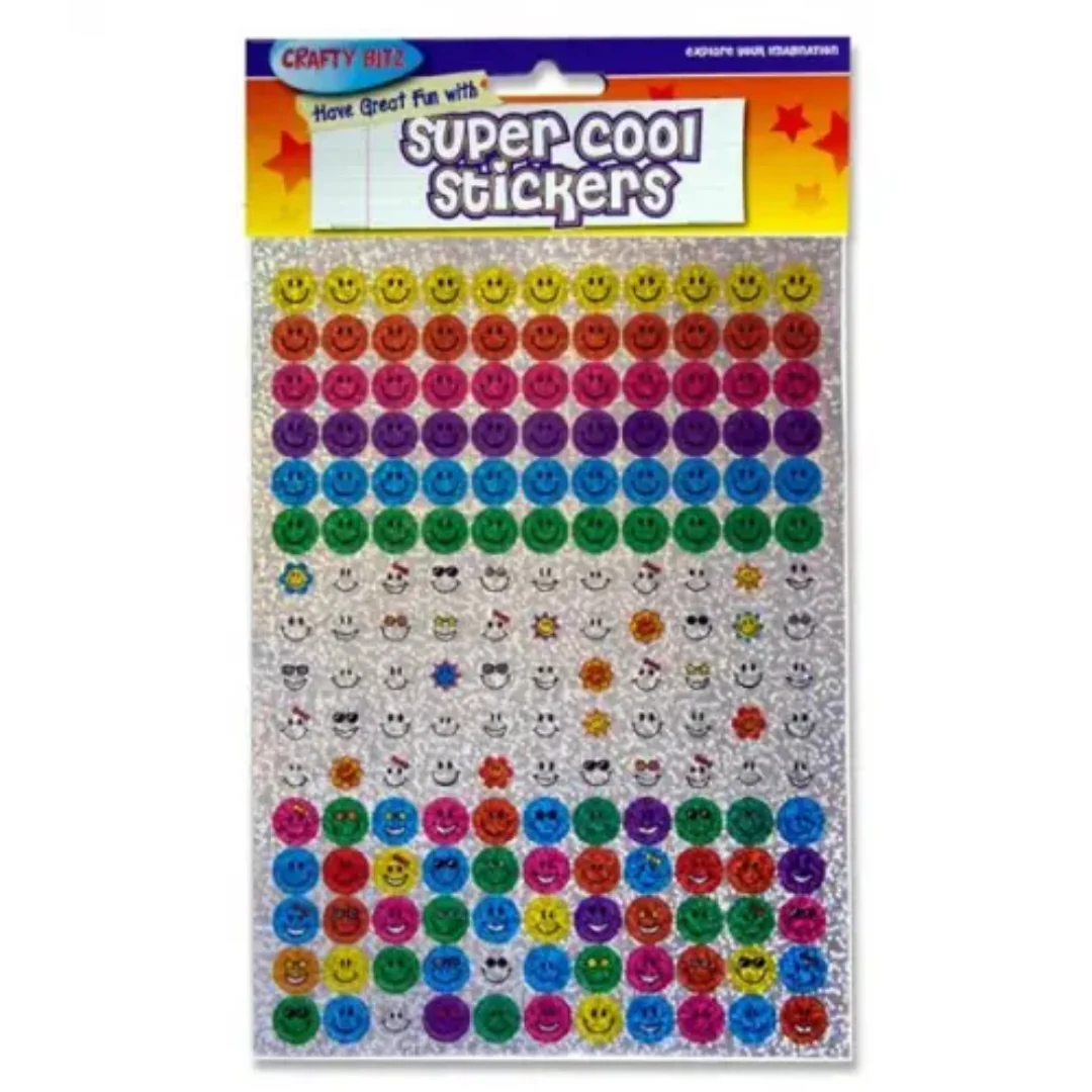 Crafty Bitz Holographic Smiley Stickers Assorted