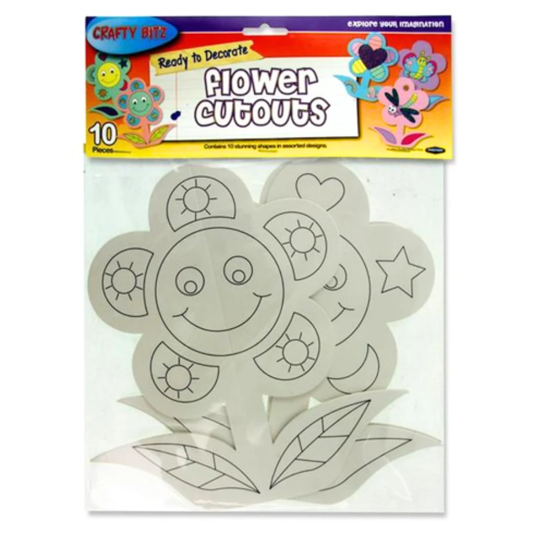 Crafty Bitz Ready to Decorate Flower Cutouts Pack of 10