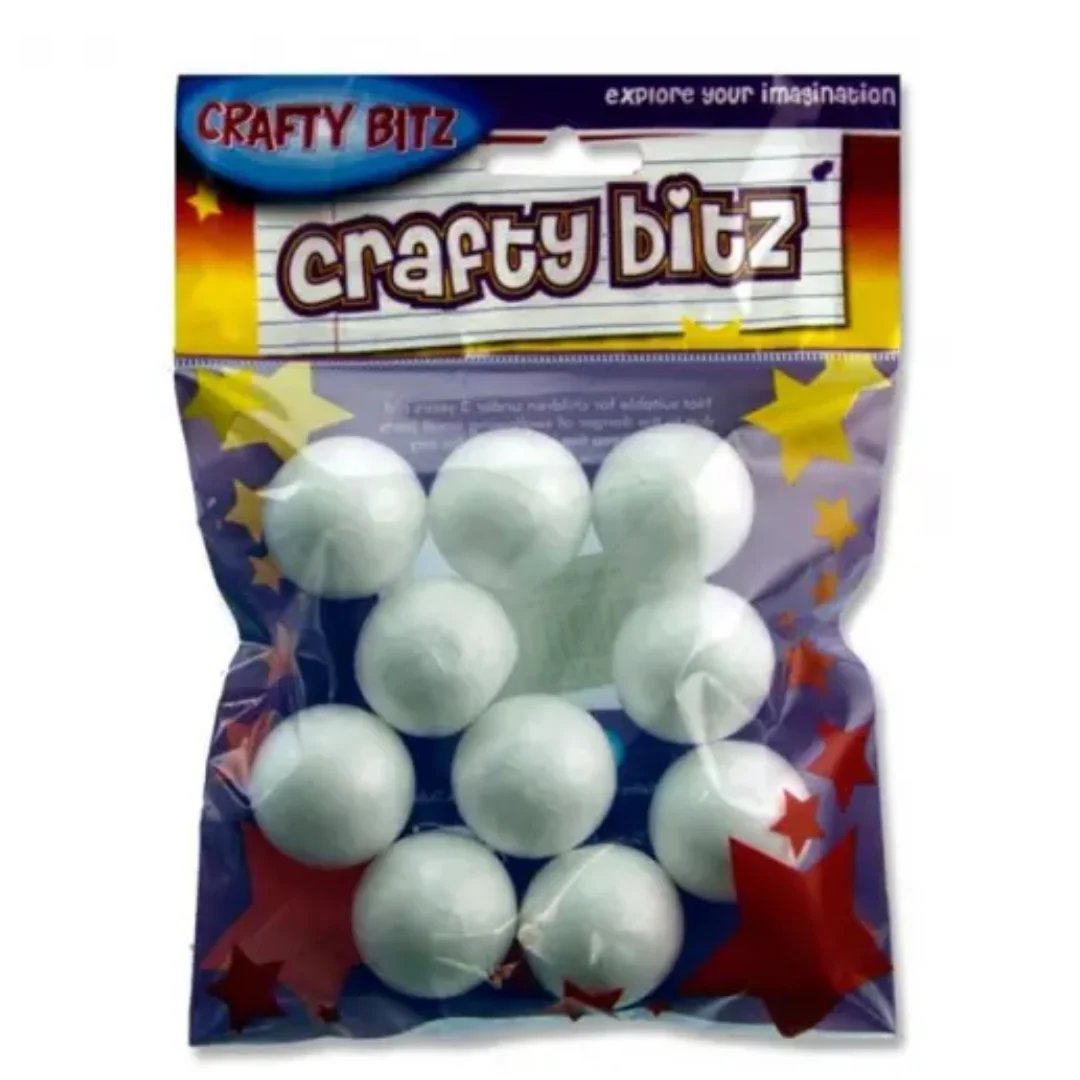 Crafty Bitz Styrofoam Balls 30mm Pack of 10