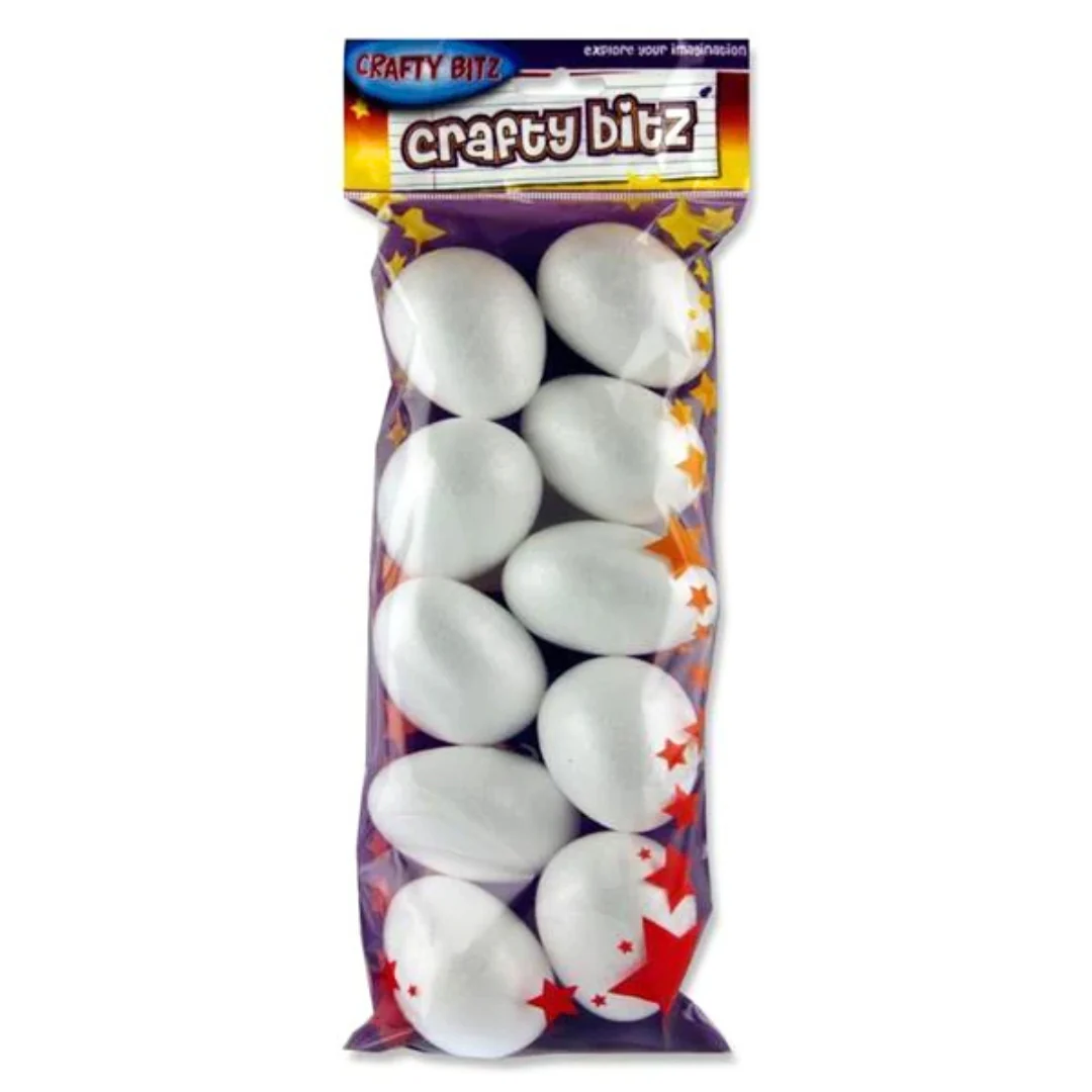 Crafty Bitz Styrofoam Eggs 70mm Pack of 10