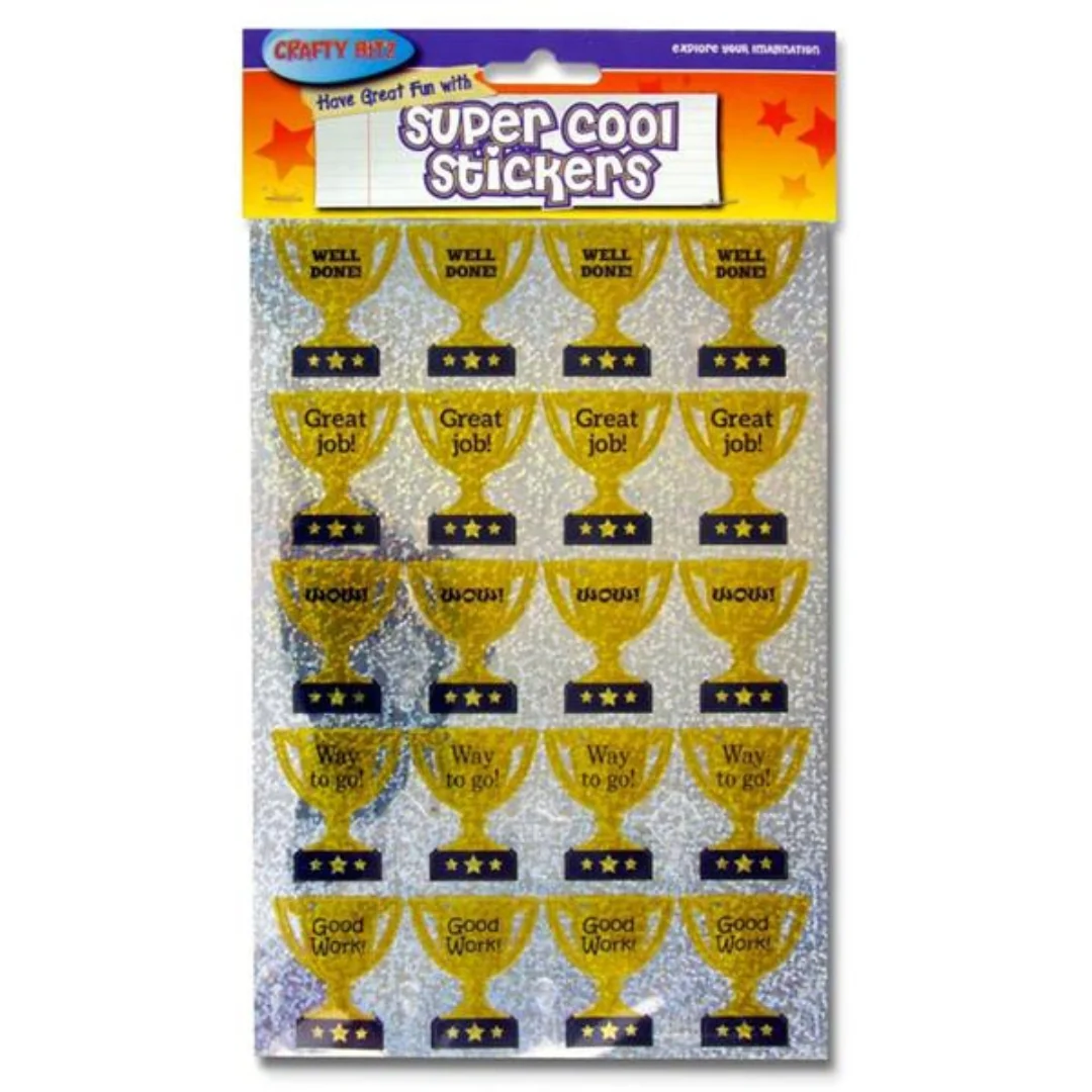 Crafty Bitz Super Cool Holographic Champion Stickers