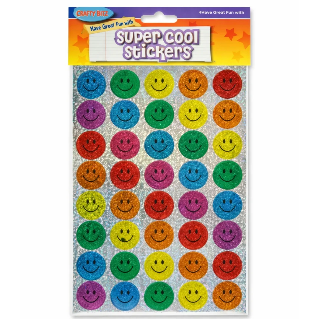 Crafty Bitz Super Cool Holographic Smiley Stickers